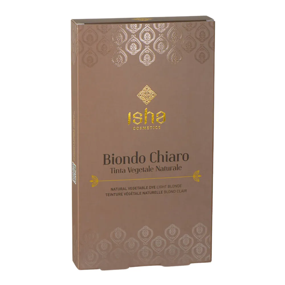 1-Isha-Biondo-Chiaro-Tinta-Vegetale-Naturale-100g.webp Isha Cosmetics Tinte Vegetal Natural Biondo Chiaro 100g - Imagen 1
